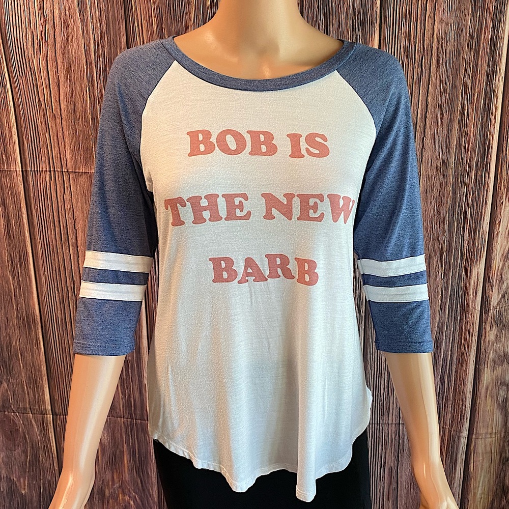 Stranger Things Netflix sz small Bob is the New Barb red white blue